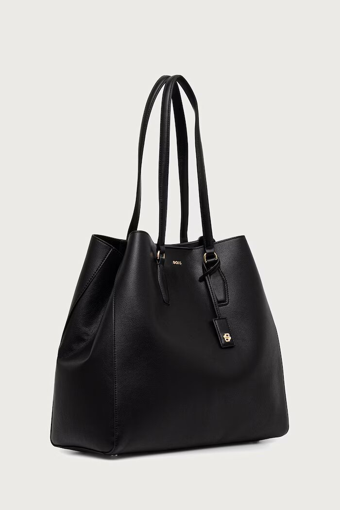 BOSS чанта tote дамска от имитация на кожа Sandy New Tote 10283663 черна 50573533