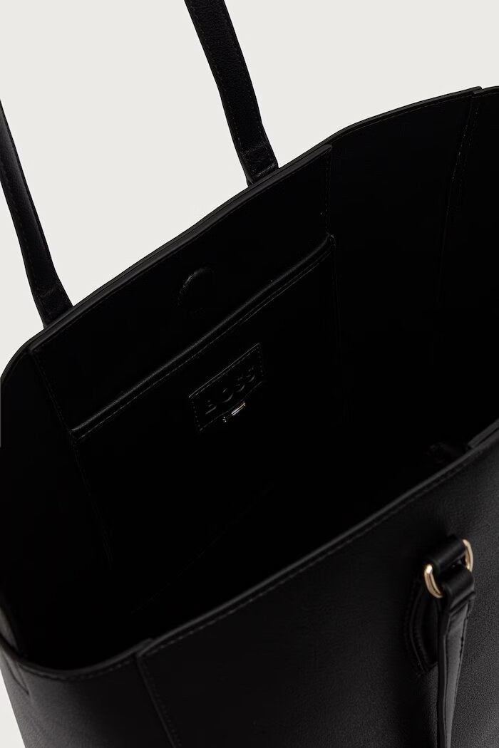 BOSS чанта tote дамска от имитация на кожа Sandy New Tote 10283663 черна 50573533