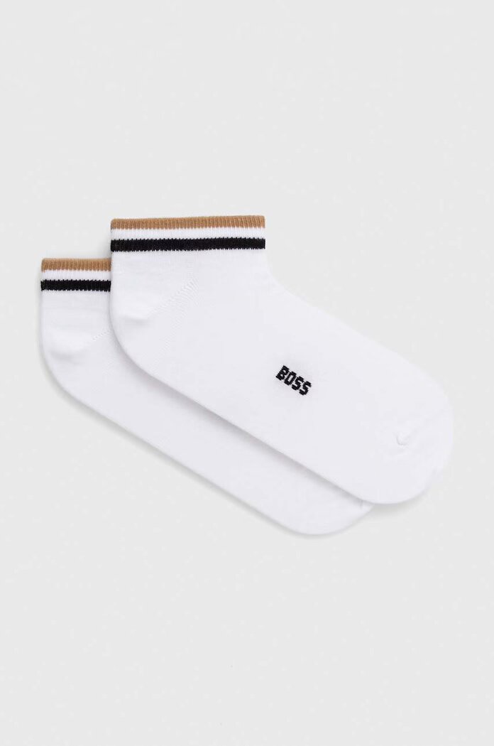 BOSS чорапи мъжки 2P AS Uni stripe CC 2 броя бели 50491192