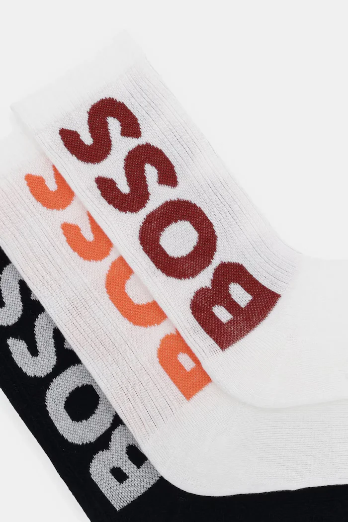 BOSS чорапи мъжки 3P QS Rib Logo CC 3 броя бели 50524259