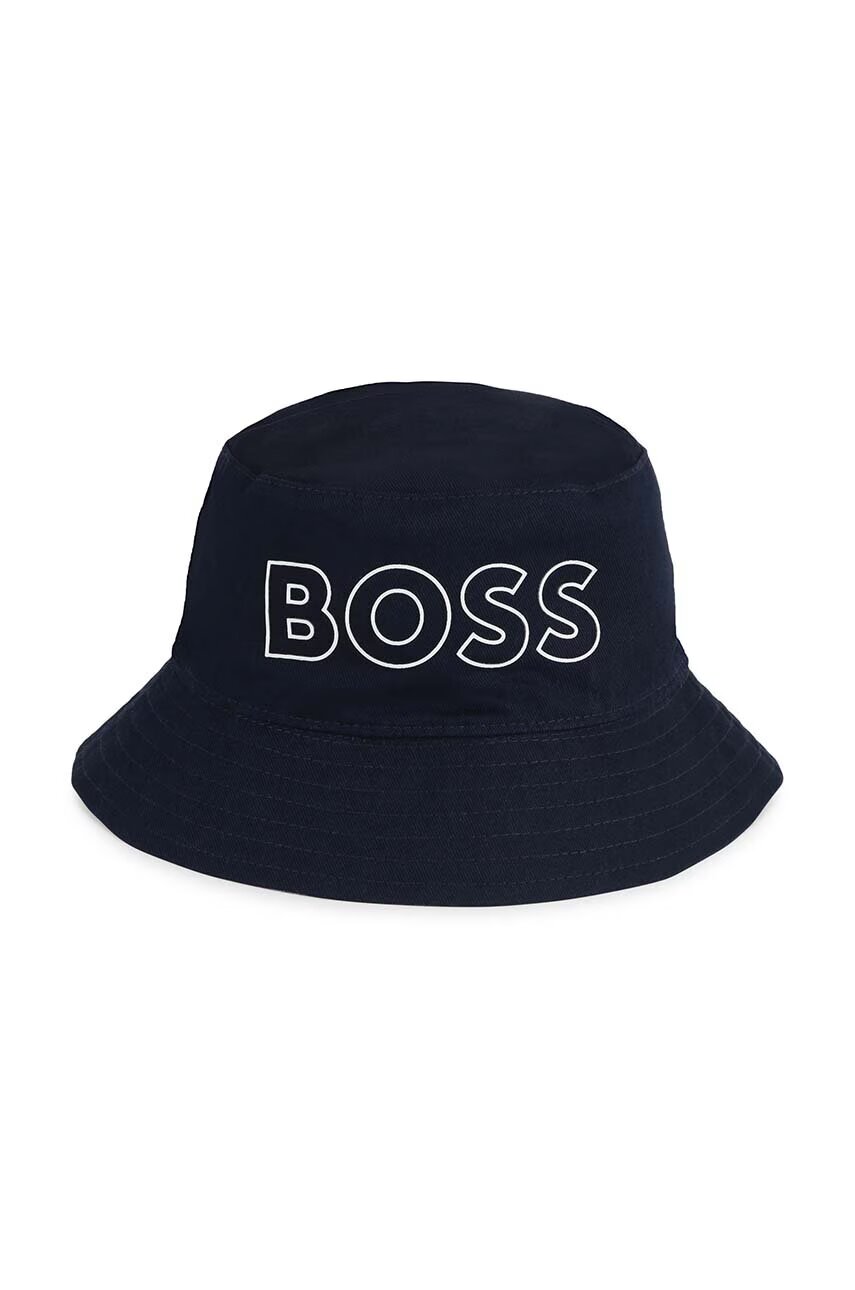 BOSS Детска памучна капела с две лица
