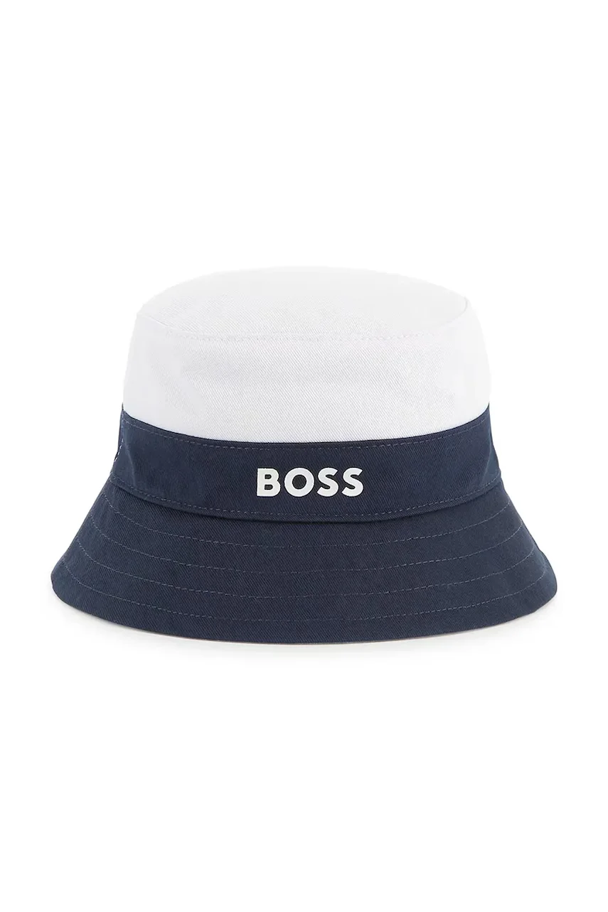 BOSS Детска памучна капела с две лица