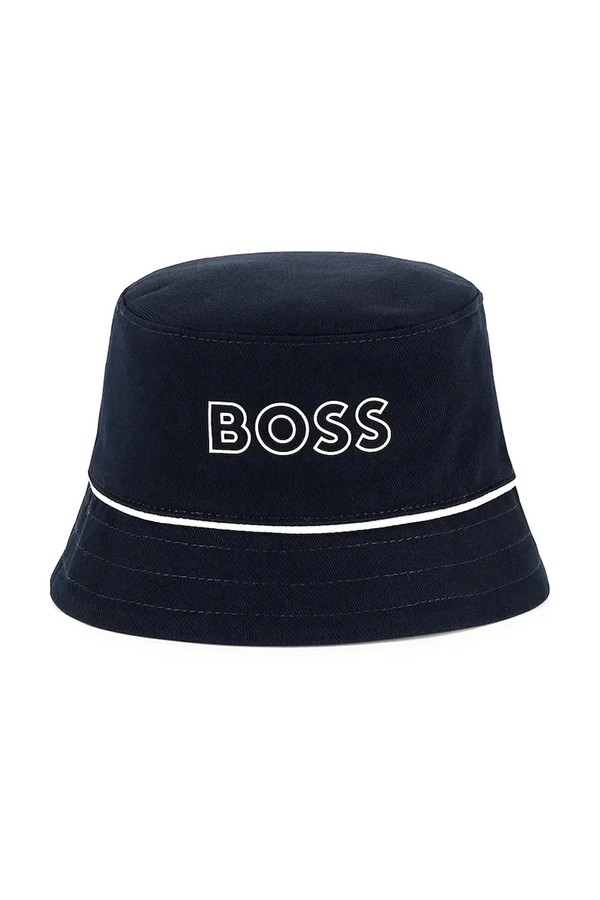 BOSS Детска памучна капела с две лица