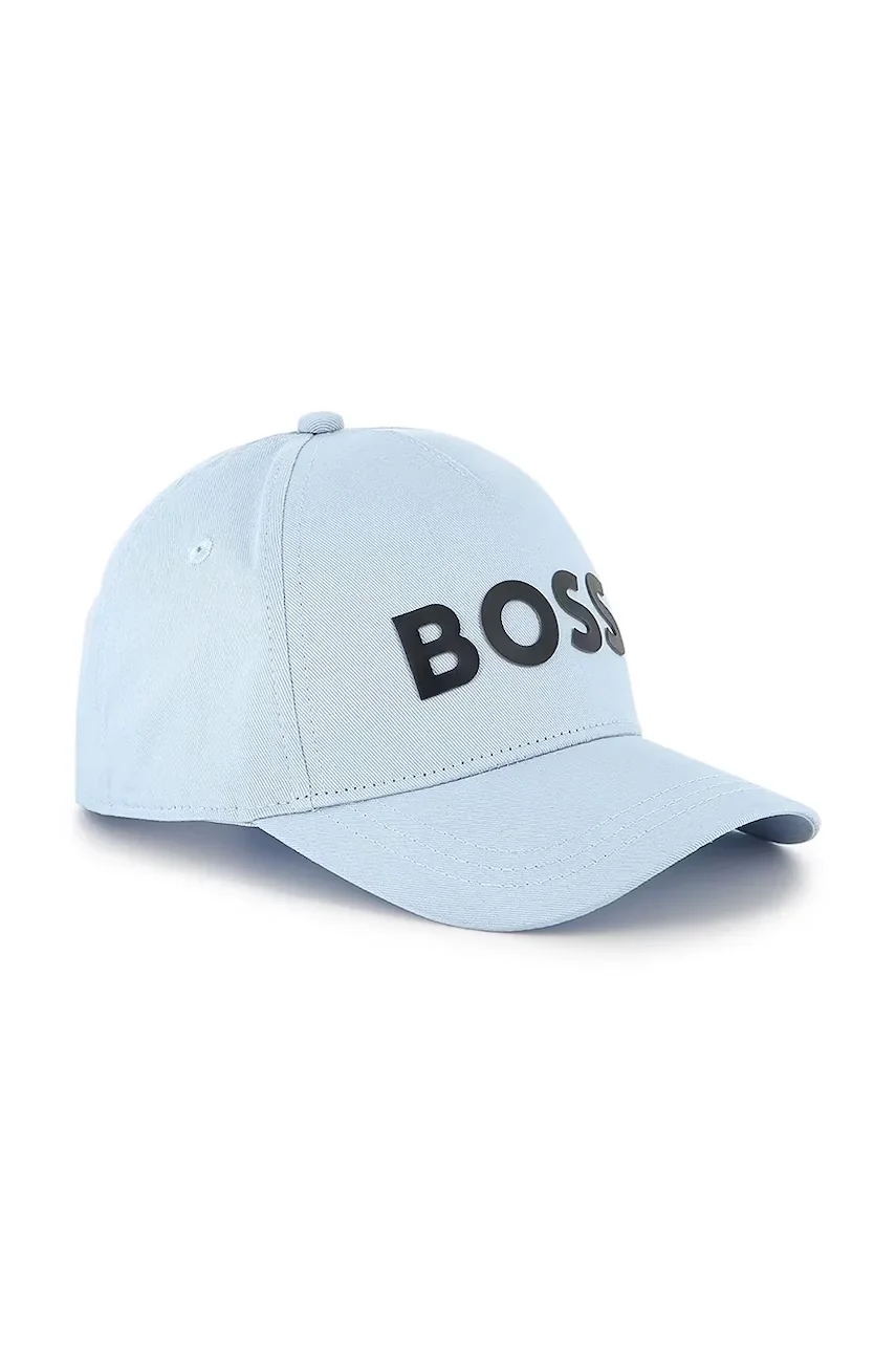 BOSS Детска памучна шапка с козирка