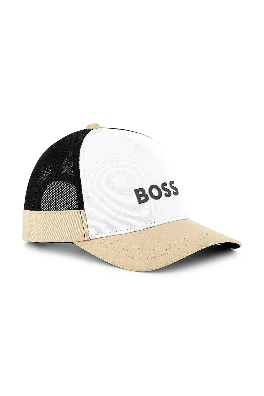 BOSS Детска памучна шапка с козирка