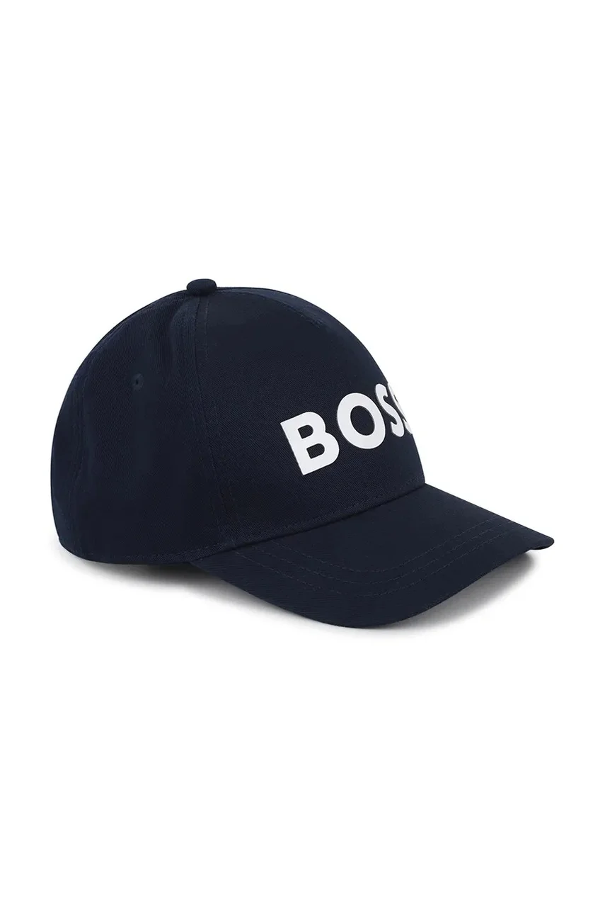 BOSS Детска памучна шапка с козирка