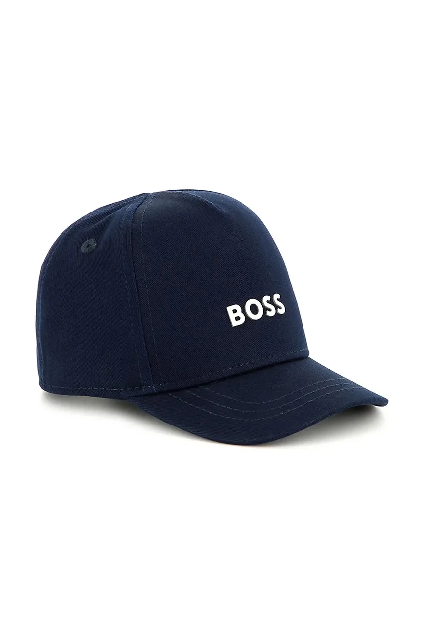 BOSS Детска памучна шапка с козирка