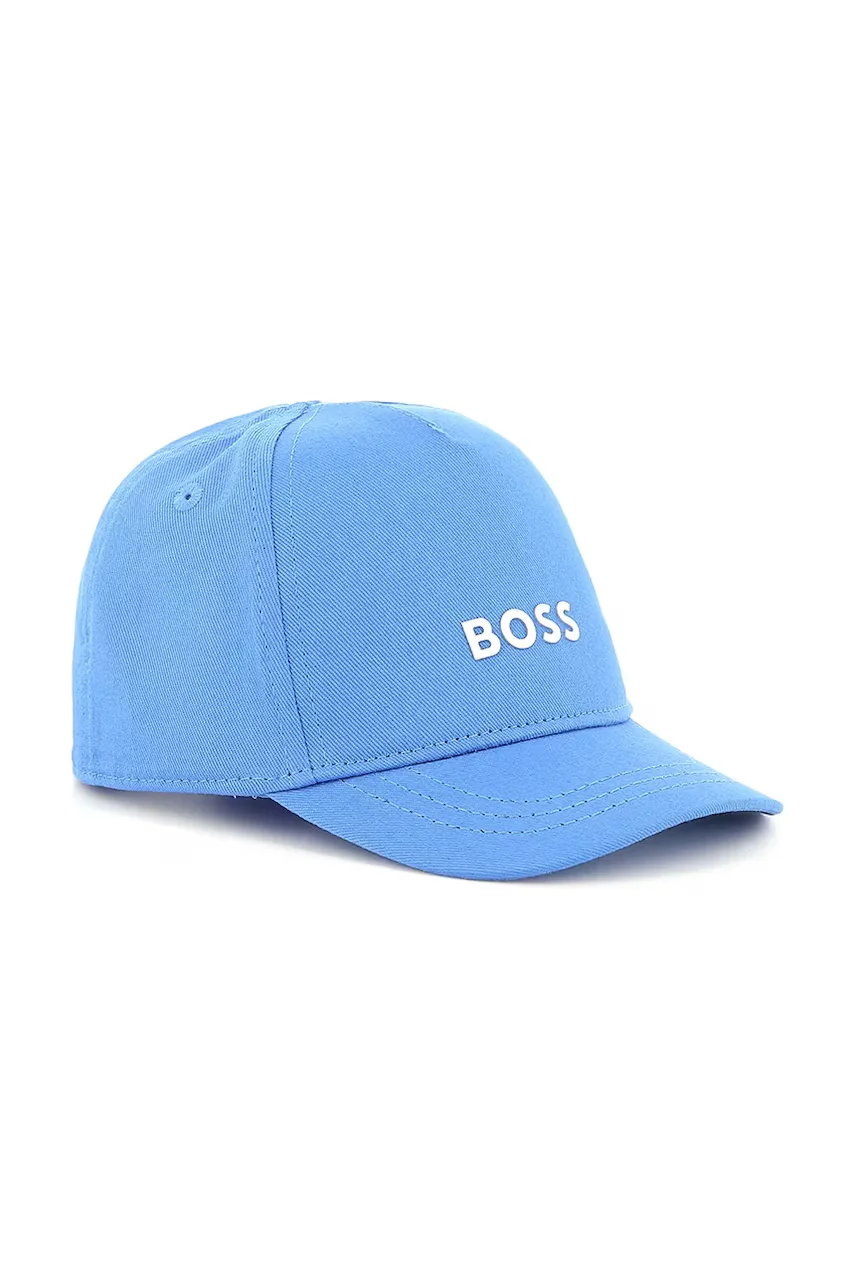 BOSS Детска памучна шапка с козирка