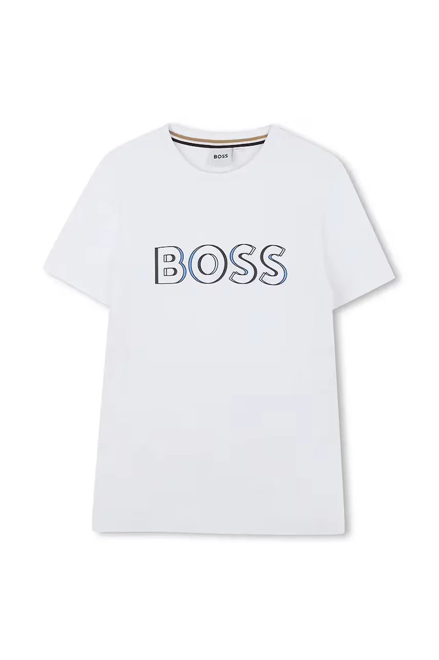 BOSS Детска памучна тениска