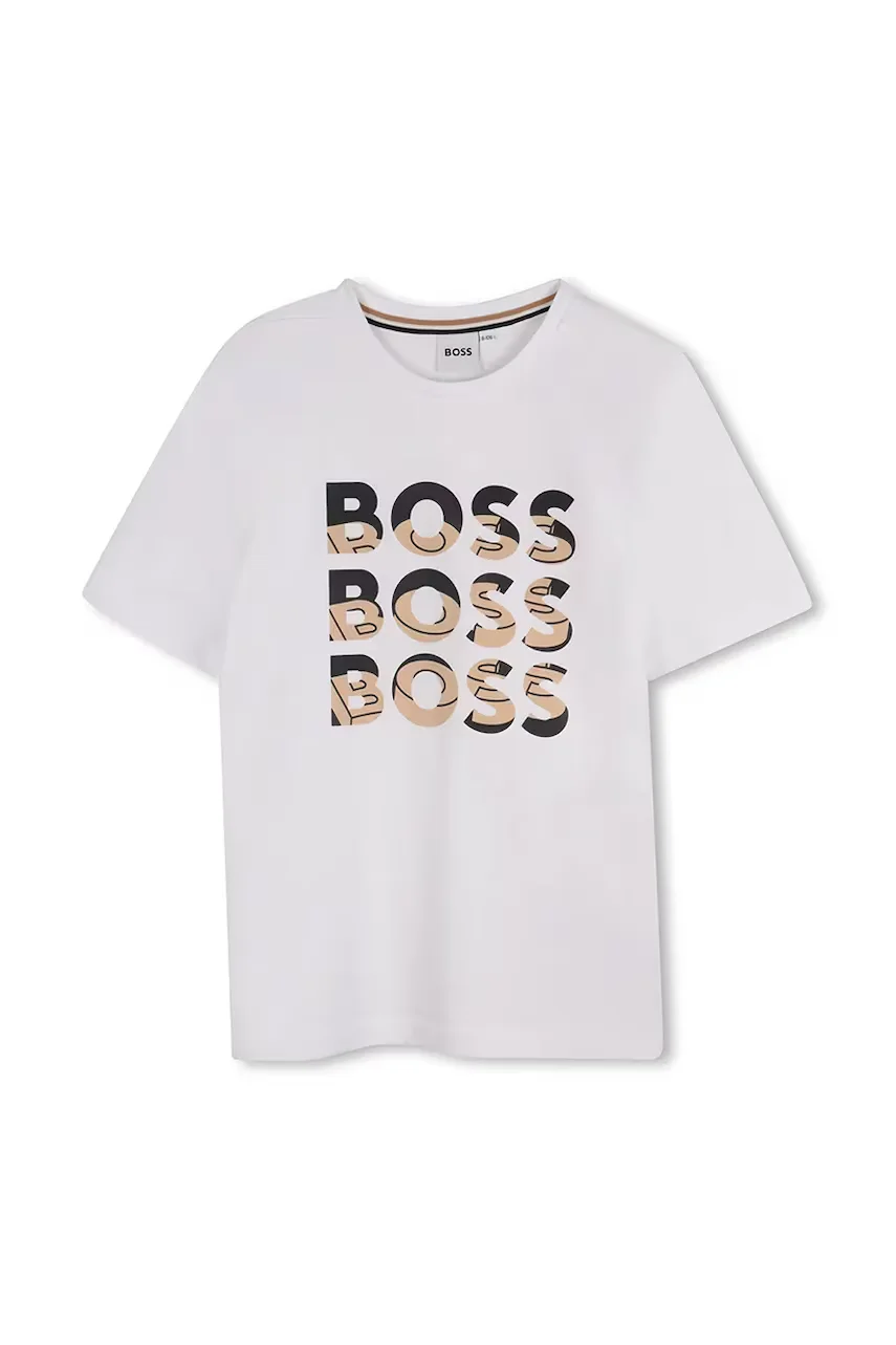 BOSS Детска памучна тениска