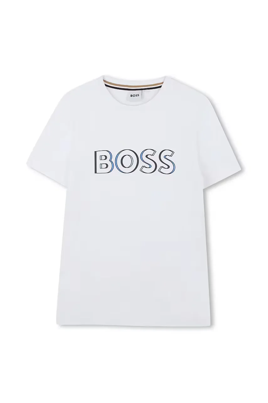 BOSS Детска памучна тениска