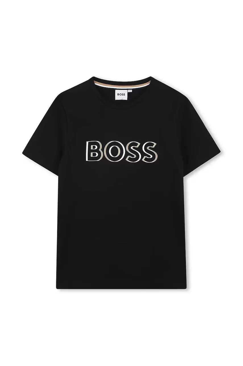 BOSS Детска памучна тениска