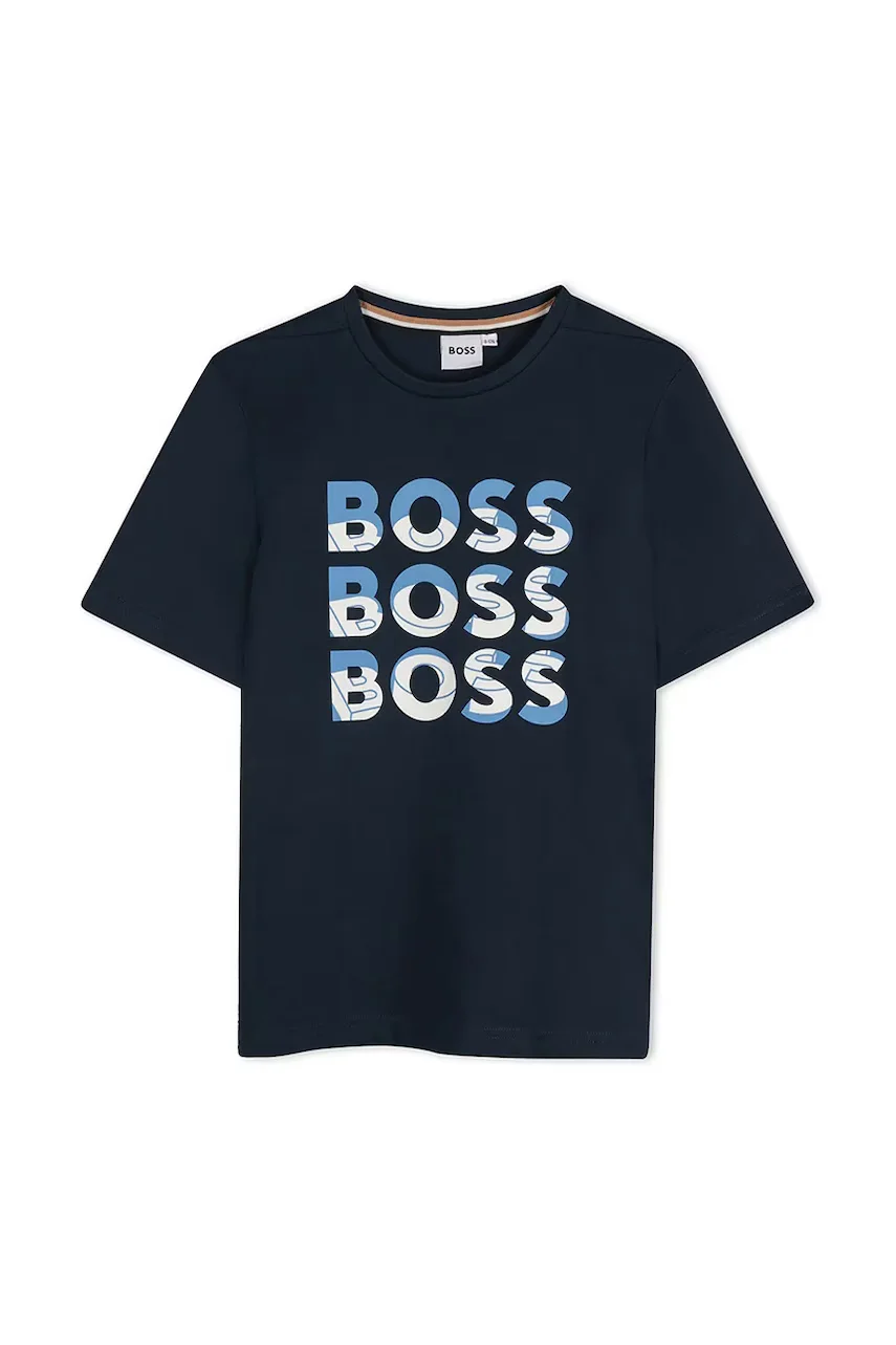 BOSS Детска памучна тениска