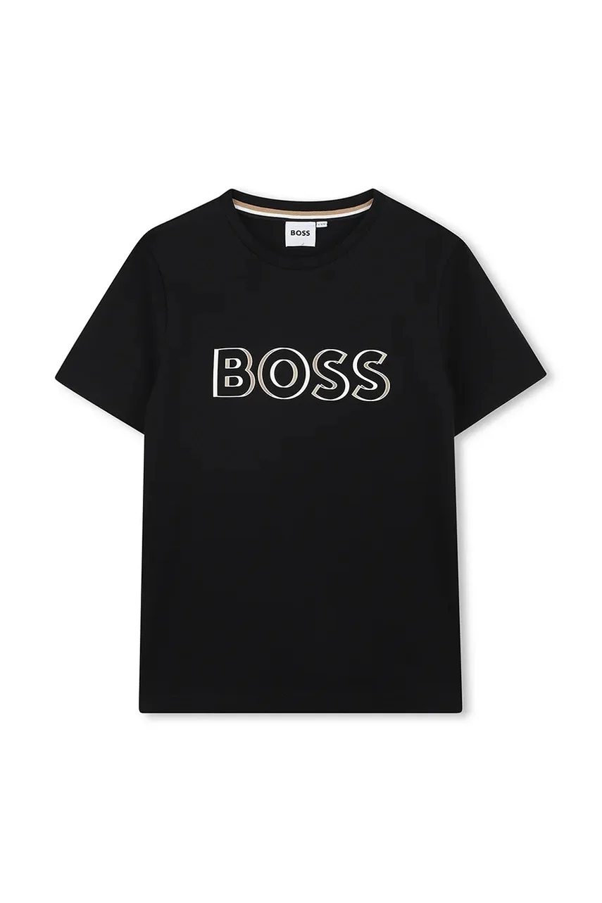 BOSS Детска памучна тениска