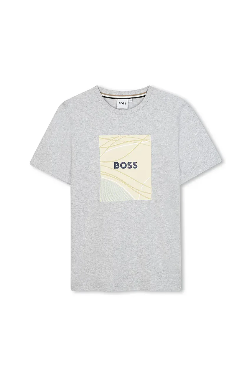 BOSS Детска памучна тениска