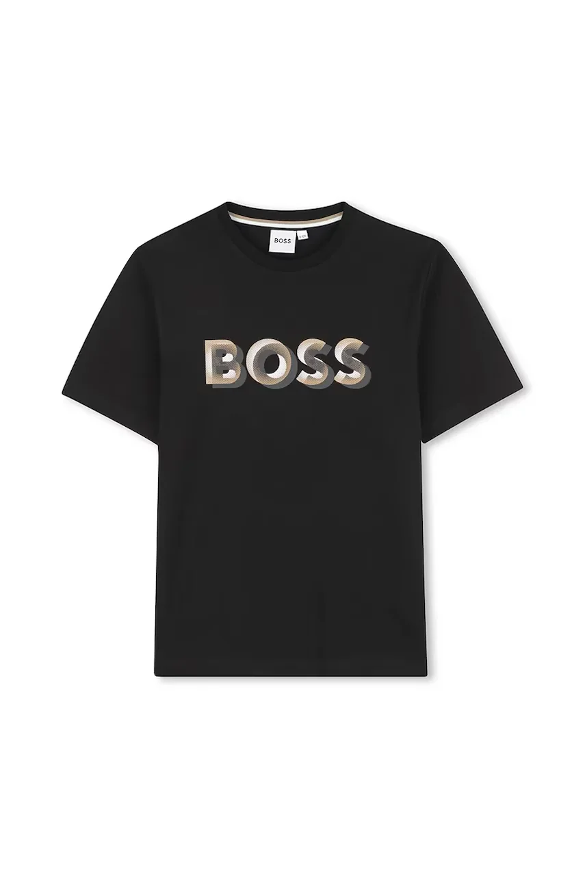 BOSS Детска памучна тениска