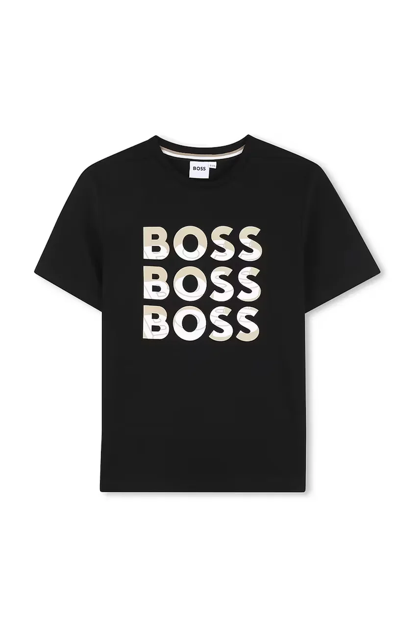 BOSS Детска памучна тениска