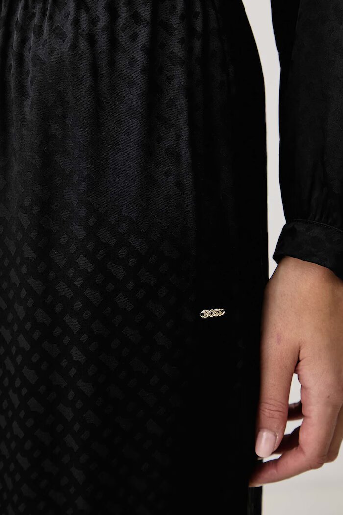 BOSS долнище на пижама дамско от вискоза B Monogram_Pants TW черно 50570988