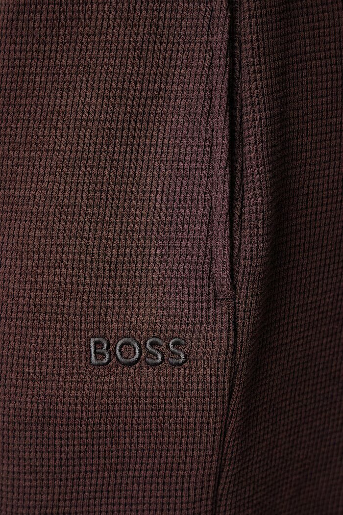BOSS домашен къс панталон мъжки с памук Waffle Shorts кафяв 50535884
