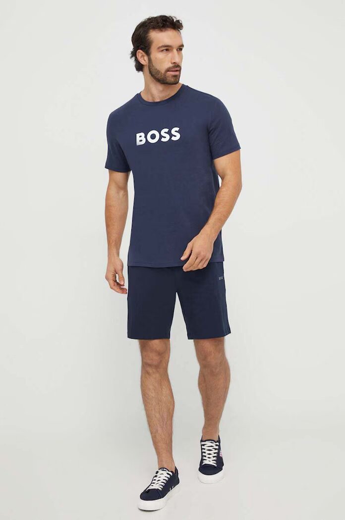 BOSS Домашен къс панталон в тъмносиньо 50515367