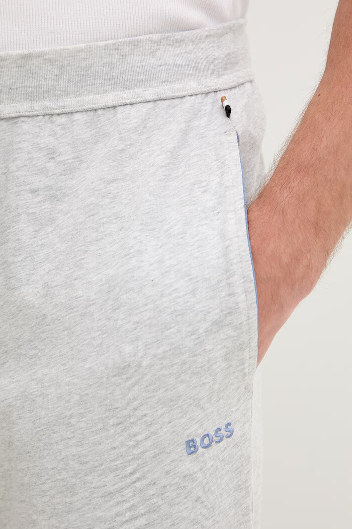 BOSS домашен панталон мъжки от памук с еластан Mix&Match Pants сив 50515305
