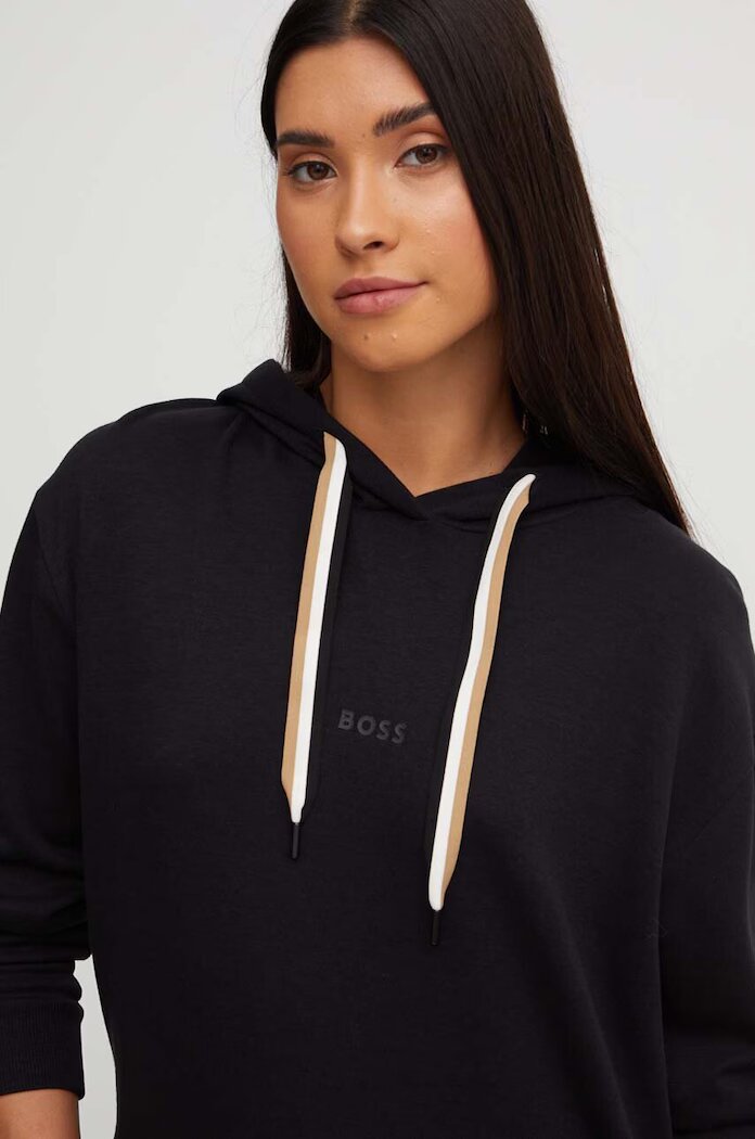 BOSS домашен суичър дамски CP Stripe Hoodie черен 50524760