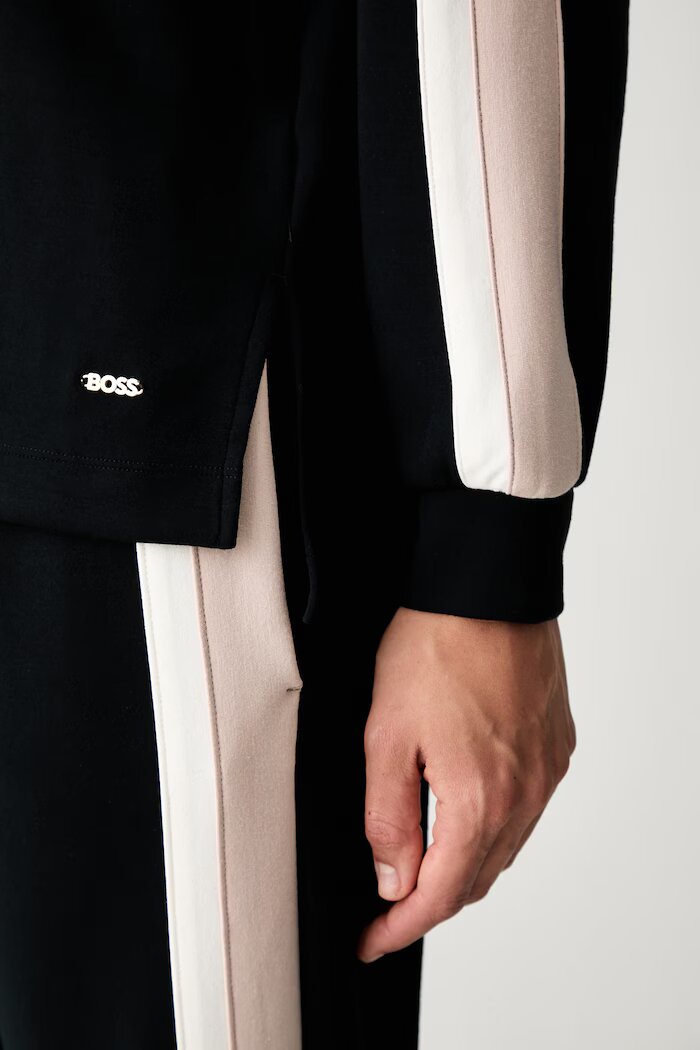 BOSS домашен суичър дамски с модал TONE_Sweatshirt черен 50566092