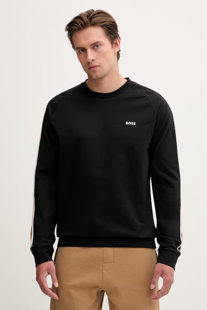 BOSS домашен суичър мъжки от памук Iconic Sweatshirt черен 50566972