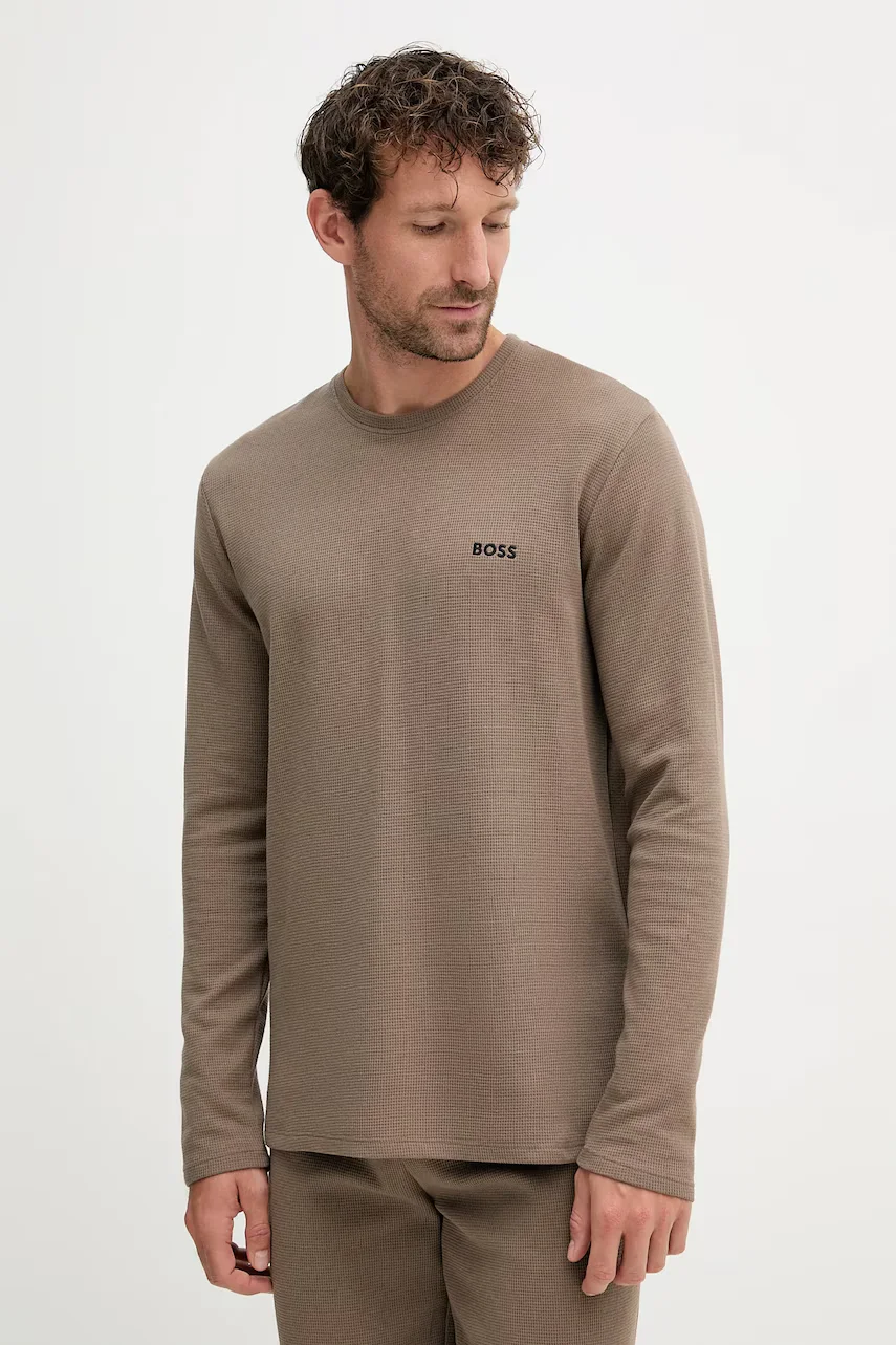 BOSS Домашна блуза с дълги ръкави Waffle LS-Shirt
