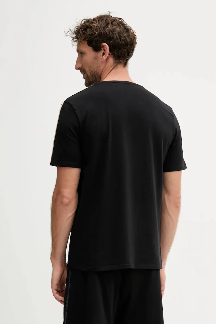 BOSS домашна тениска мъжка от памук с еластан Unique T-Shirt черна 50545930