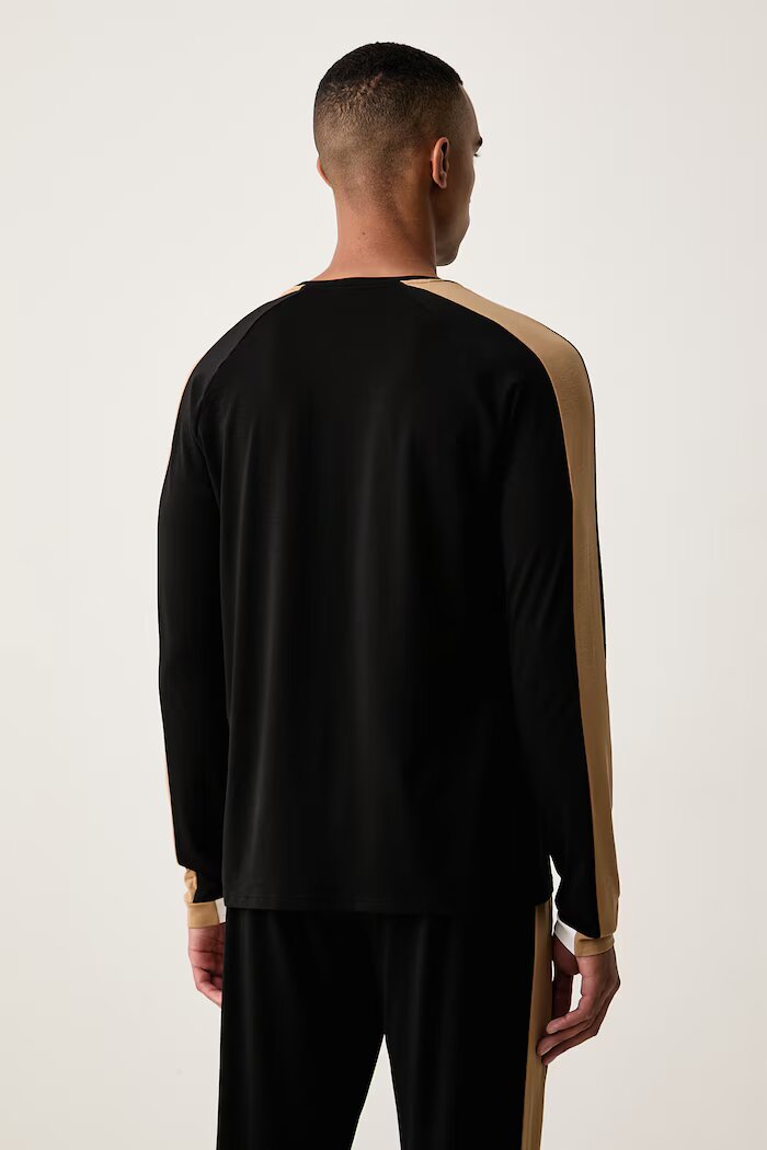 BOSS горнище на пижама с дълги ръкави мъжко с памук Balance LS-Shirt черно 50571129