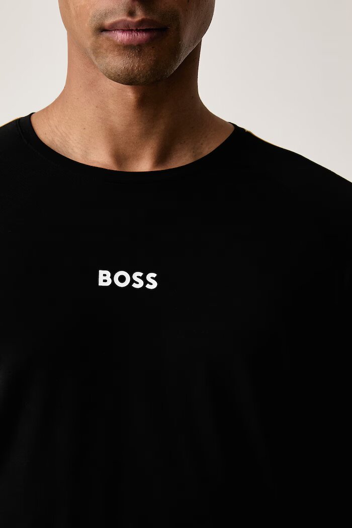 BOSS горнище на пижама с дълги ръкави мъжко с памук Balance LS-Shirt черно 50571129