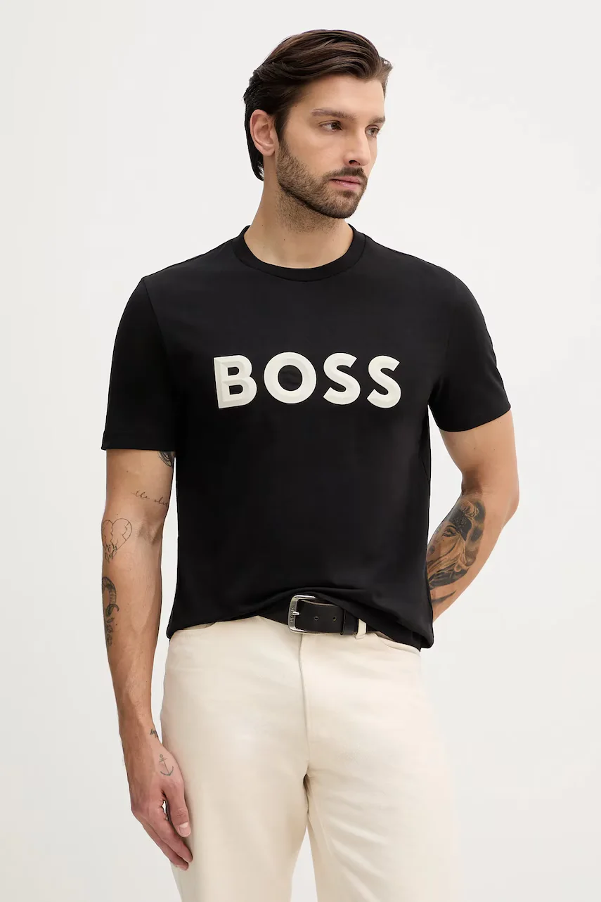 BOSS Green Памучна тениска Tee Iconic Zone