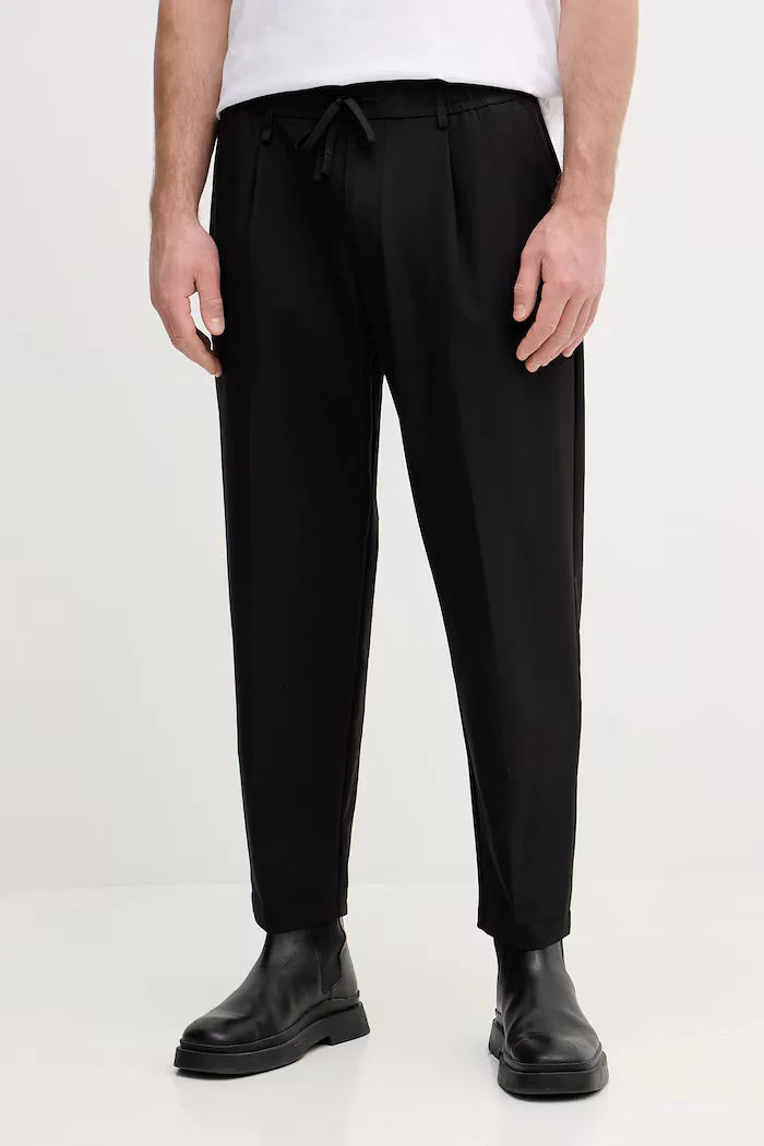 BOSS Green Панталон T_Convert-Pleat мъжки в черно със стандартна кройка 50539085