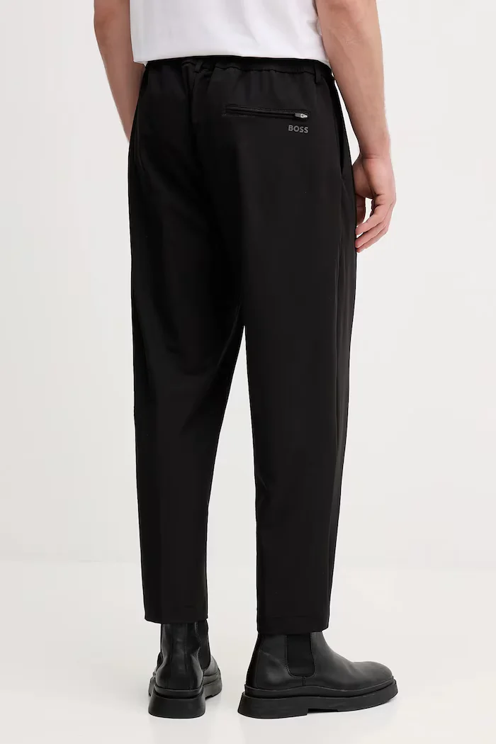 BOSS Green Панталон T_Convert-Pleat мъжки в черно със стандартна кройка 50539085