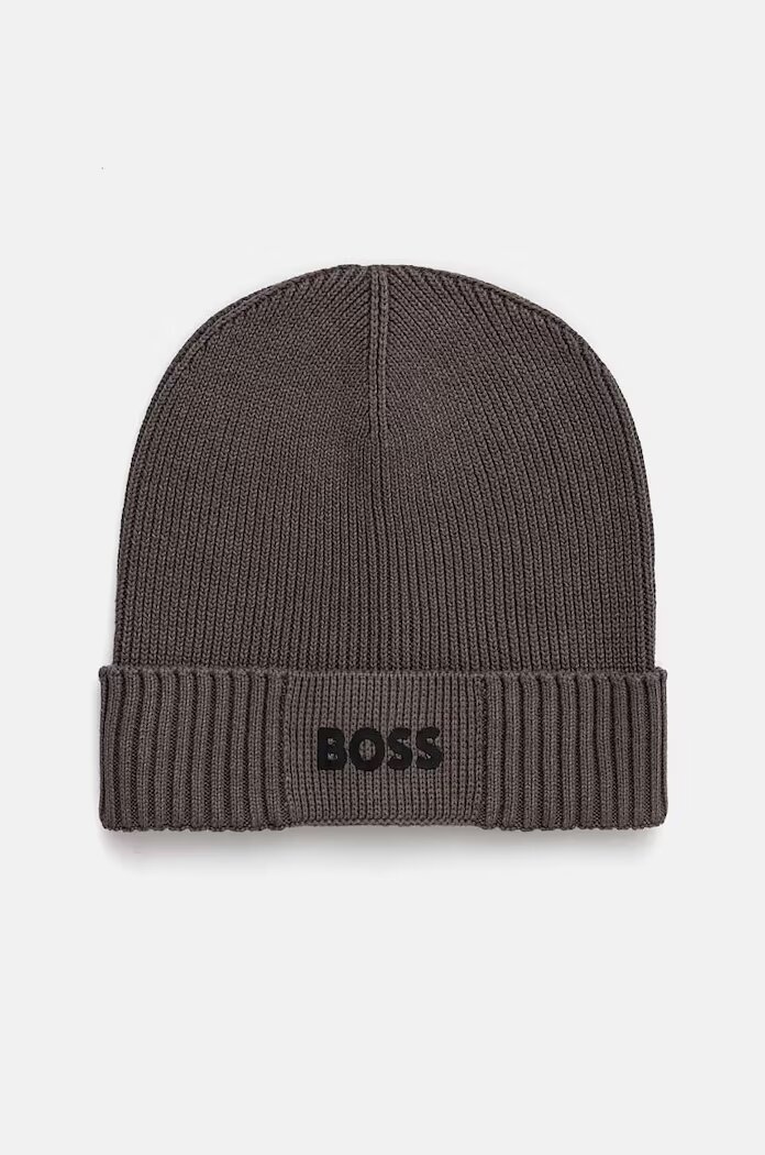 BOSS Green шапка мъжка с вълна Asic_Beanie-X сива 50499423