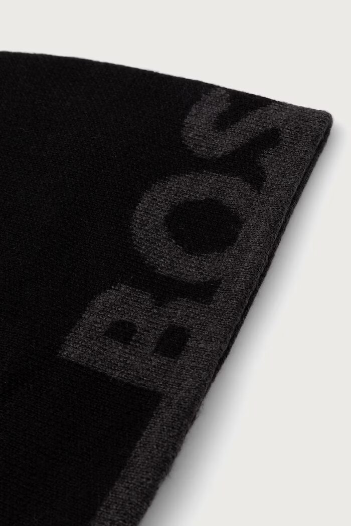 BOSS Green шапка мъжка с вълна Reviso_Beanie черна 50572050