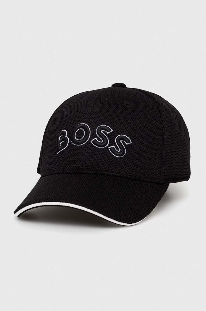 BOSS Green Шапка с козирка в черно с апликация 50492737