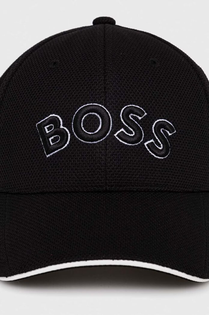 BOSS Green Шапка с козирка в черно с апликация 50492737