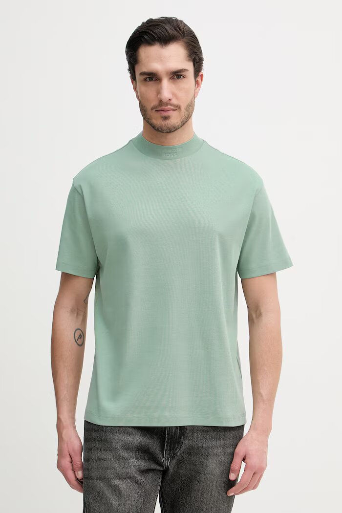 BOSS Green тениска basic мъжка от памук BOSS X PORSCHE зелена 50559770