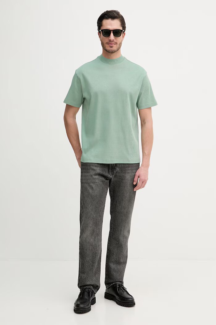 BOSS Green тениска basic мъжка от памук BOSS X PORSCHE зелена 50559770