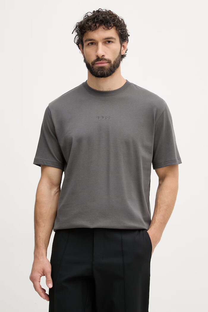 BOSS Green тениска мъжка от памук Tee 10 сива 50519368