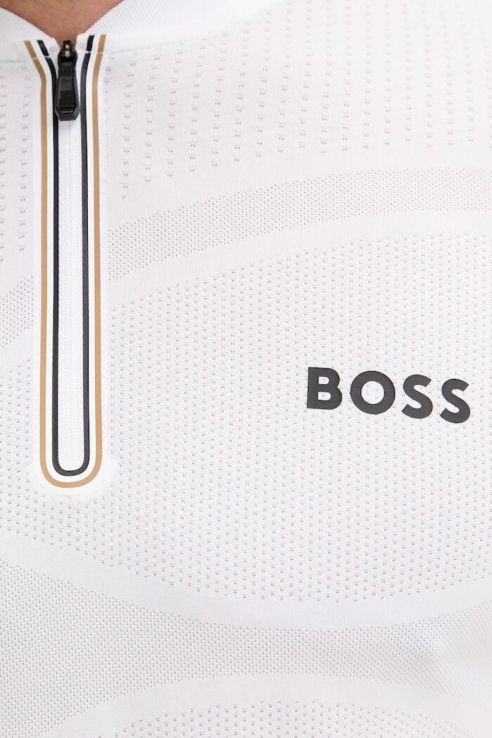 BOSS Green тениска с яка мъжка бяла 50559206