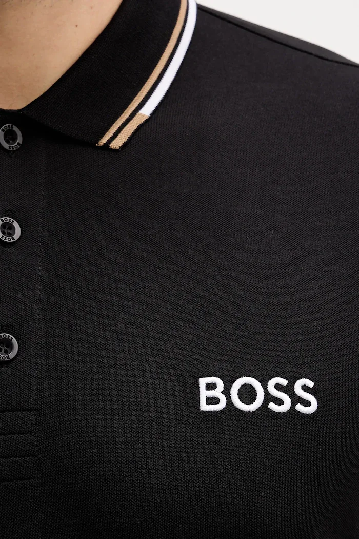 BOSS Green тениска с яка мъжка Paddy Pro черна 50469102