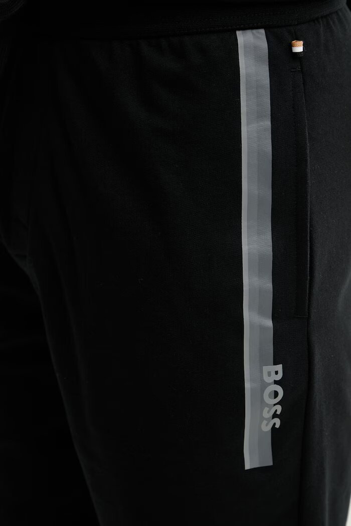 BOSS къс панталон тип анцуг мъжки от памук Authentic Shorts черен със стандартна талия 50554778