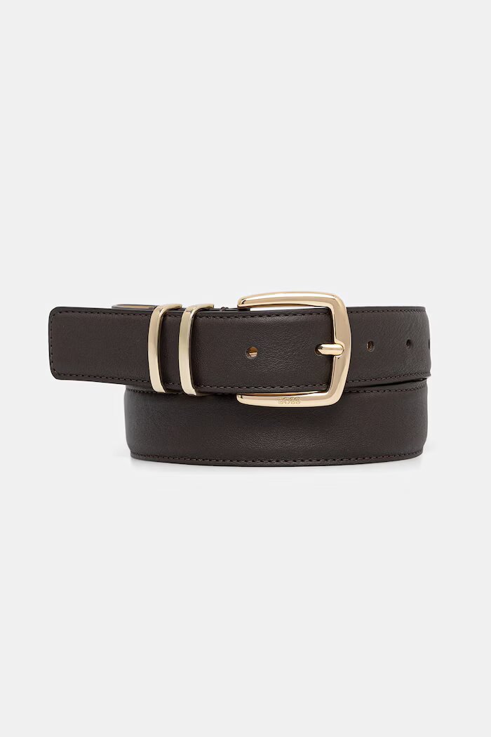 BOSS колан дамски от кожа Plum-ML_Sz30 кафяв 50568472