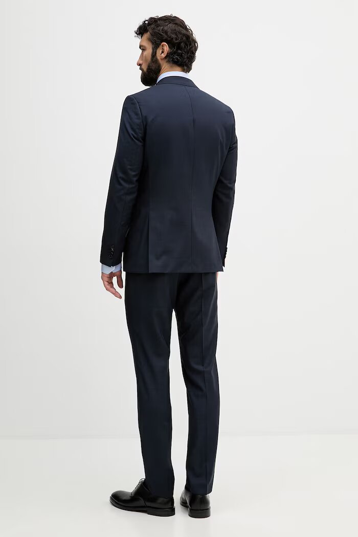BOSS костюм от две части мъжки от вълна H-Huge-2Pcs-263 тъмносин 50569798