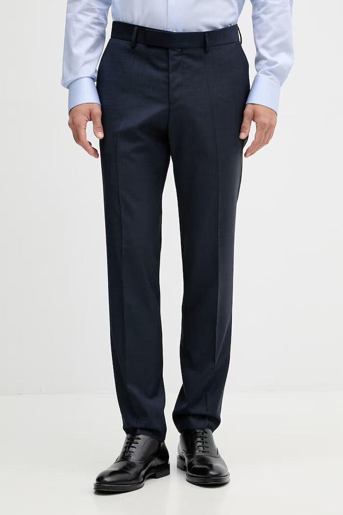 BOSS костюм от две части мъжки от вълна H-Huge-2Pcs-263 тъмносин 50569798