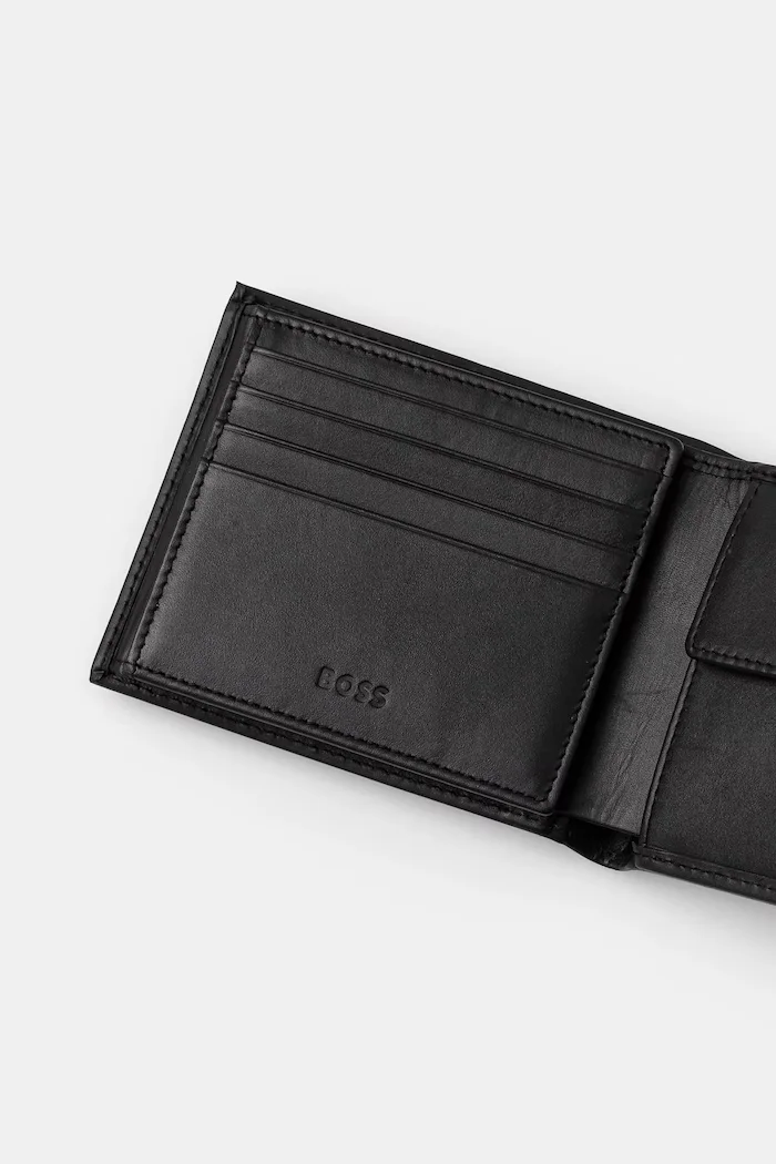 BOSS Кожен портфейл Randy_Trifold мъжки в черно 50546139