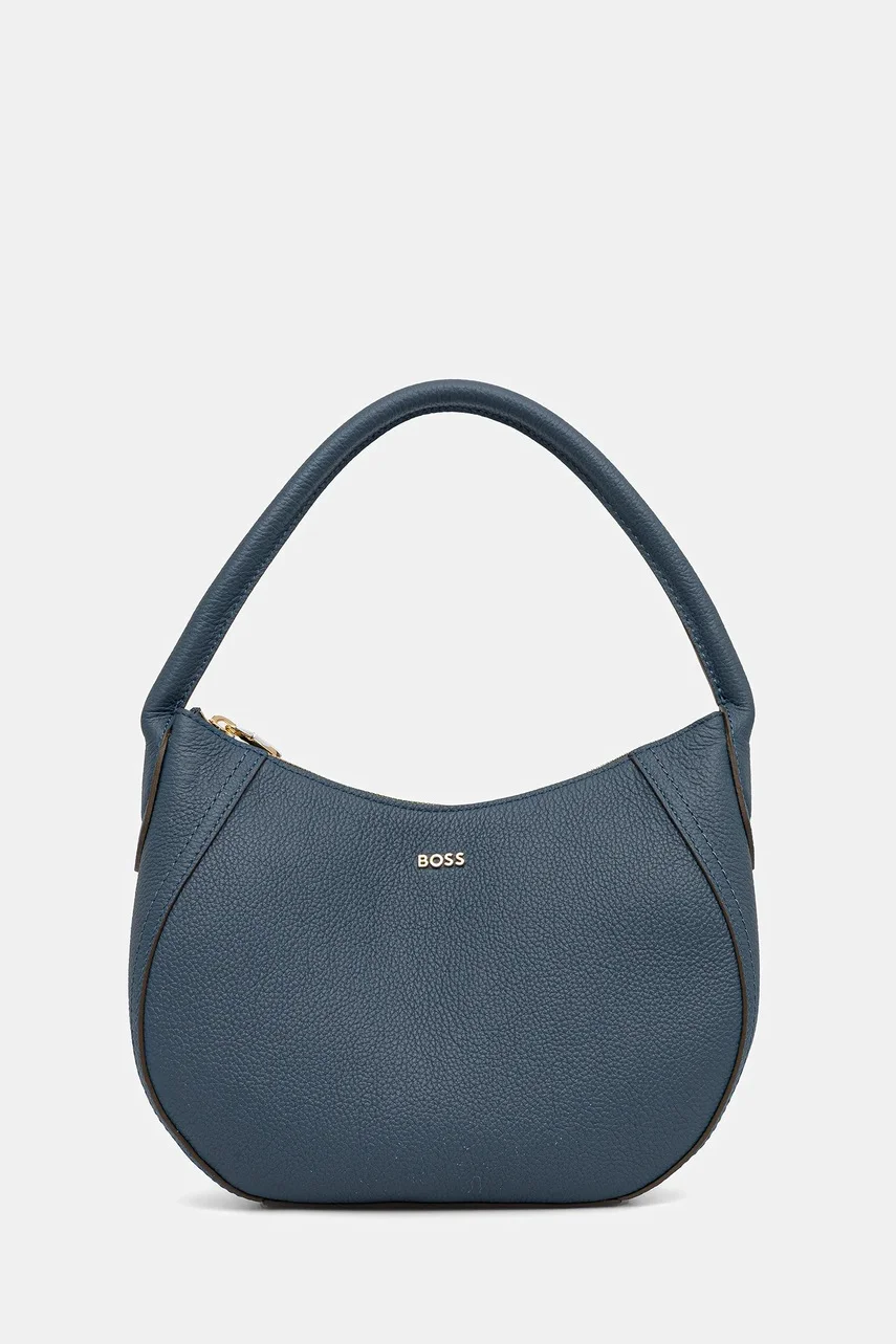 BOSS Кожена чанта Lenah SM Hobo